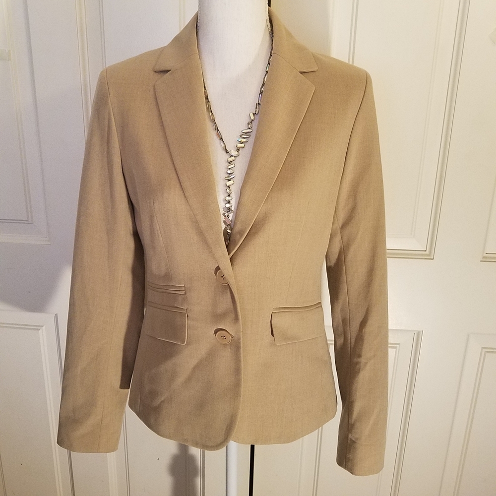 New York & Company Tan Tailored Jacket - SZ 6